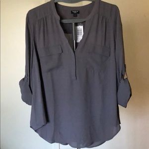 Torrid Harper 3/4 Sleeve Grey Size 1 NWT